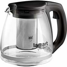 Teekann Lamart LT7025, 1.1 L, läbipaistev/must