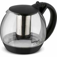 Teekann Lamart LT 7058, 2 L, läbipaistev/must
