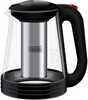Teekann Bollire BR3406, 1.5 L, läbipaistev/must