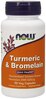 Now Foods kurkum 300 mg ja bromelaiin 150 mg, 90 kapslit