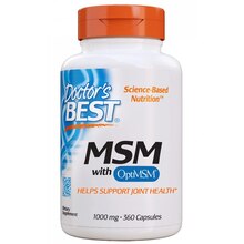 Doctor's Best MSM OptiMSM, 1000 mg, 360 kapslit