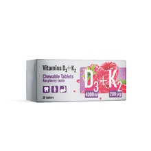 PharmPro vitamiinid D3 + K2, närimistabletid, N30