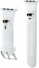 Kellarihm Karl Lagerfeld 3D Rubber Karl&Choupette Heads Apple Watch 38/40/41mm, valge