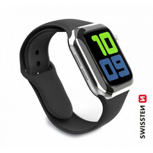 Swissten silikoonrihm Apple Watch 1/2/3/4/5/6/SE, 42mm/44mm, must