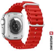 Kellarihm Swissten Marine silikoon Apple Watch 42/44/45/49 mm, punane