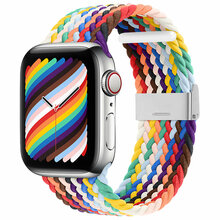 Hurtel punutud kangast rihm Apple Watch 42/44/45/49 mm, mitmevärviline