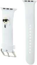 Karl Lagerfeld 3D Rubber Karl Head rihm Apple Watch 42/44/45/49mm, valge