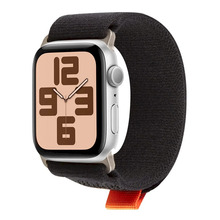 Obal:Me tekstiilrihm Apple Watch 42-49mm M-L, must/oranž