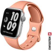 Swissten silikoonist rihm Apple Watch 42/44/45/49 mm, oranž-roosa