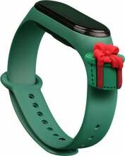Jõuluteemaline rihm Xiaomi Mi Band 3/4, tume roheline