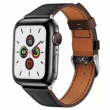 Fusion Accessories nahast rihm Apple Watch 38/40mm, must