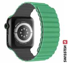 Swissten silikoonist magnetkinnitusrihm Apple Watch 38/40 mm, roheline/hall