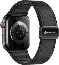 Forcell F-Design FA21, ökonahast rihm Apple Watch 42/44/45/49 mm, must