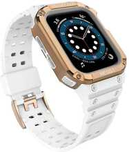 Kaitsev rihm Apple Watch 38/40/41 mm, valge, roosakaskuldne
