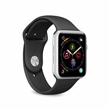 Puro Icon, silikoonist rihm Apple Watch, must