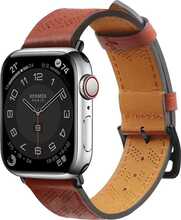 Hurtel Leather rihm Apple Watch SE, 9, 8, 7, 6, 5, 4, 3, 2, 1 (41, 40, 38 mm), punane