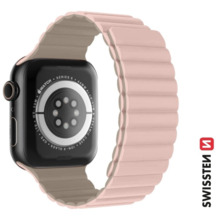 Swissten silikoonist magnetkinnitusrihm Apple Watch 38/40 mm, roosa/cappuccino