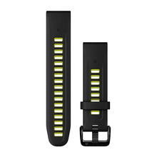 Garmin QuickFit 20 mm silikoonrihm, must/laimiroheline
