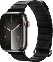 Crong Eclipse magnetiline nahast rihm Apple Watch 42/44/45/49 mm, must