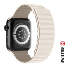 Swissten silikoonist magnetkinnitusrihm Apple Watch 38/40 mm, valge/cappuccino