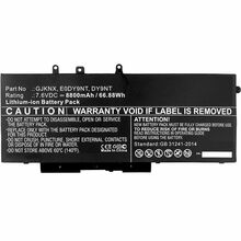 Sülearvuti aku CoreParts Dell, 7.6V, 62.32-67Wh, 8200-8800mAh, Li-Pol