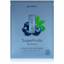Detoksifitseeriv kangasmask näole Korika Superfruits Blueberry, 25 g