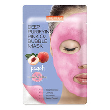 Puhastav vahutav näomask Purederm Deep Purifying Pink O2 Bubble Mask Peach, 25 g