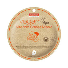 Vegaanlik vitamiinidega näomask Purederm Vegan Vitamin Sheet Mask, 23 g