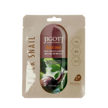 Kangasmask musta teolima muciiniga Jigott Black Snail Real Ampoule Mask, 27 ml