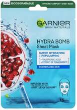 Niisutav kangasmask hüaluroonhappega Garnier Moisture + Aqua Bomb, 32 g