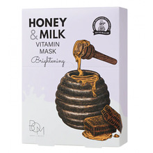 Lehtmaskid BOM Honey & Milk Vitamin Mask, naha helendamiseks, 10 tk
