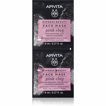 Puhastav näomask roosa saviga Apivita Express Beauty, 2 x 8 ml