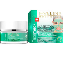 Näomask Eveline Facemed+ rohelise saviga, puhastav ja siluv, 50 ml