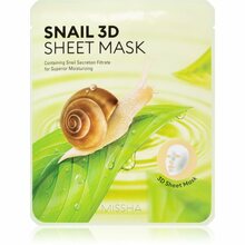 Kangasmask näole teolima ekstraktiga Missha Snail 3D Sheet Mask, 23 g