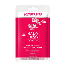 Lehtmask Hada Labo Tokyo Hyaluronic Acid & Collagen, vananemisvastane, 20 ml