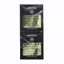 Puhastav näomask rohelise saviga Apivita Express Beauty, 2 x 8 ml