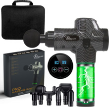 Massaažipüstol Extralink Massage Gun Pro, 3800 RPM, 6 vahetatavat otsikut, must