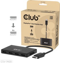 Videolüliti Club 3D CSV-7400, DisplayPort 1x to 4x DisplayPort, 4K30Hz