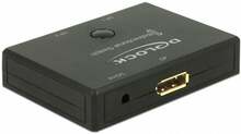 DisplayPort lüliti Delock 2-1, bidirektsionaalne, 4K 60Hz, must