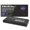 Aktiivne HDMI jagaja Qoltec 51799, 4 x HDMI, must, 4K x 2K, 60 Hz
