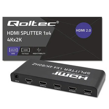 Aktiivne HDMI jagaja Qoltec 51799, 4 x HDMI, must, 4K x 2K, 60 Hz