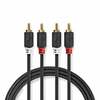 Audiokaabel Nedis CABW24200AT50, 2x RCA - 2x RCA, 5 m, must