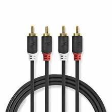 Audiokaabel Nedis CABW24200AT50, 2x RCA - 2x RCA, 5 m, must