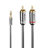 Helikaabel Lindy 35334, 3,5 mm - 2 x RCA, 2 m, antratsiit