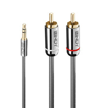 Helikaabel Lindy 35334, 3,5 mm - 2 x RCA, 2 m, antratsiit