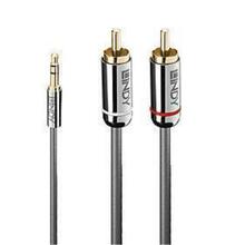 Audiokaabel Lindy 35335, 3,5 mm - 2 x RCA, 3 m, antratsiit