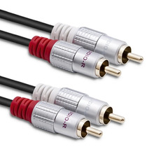 Helikaabel Qoltec 52337, 2x RCA male - 2x RCA male, 2 m, must