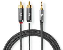 Helikaabel Nedis CATB22200GY10 AUX 3.5mm - 2x RCA, 1 m, hall