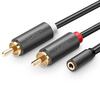 Helikaabel Mini Jack 3,5 mm (emane) - 2RCA (isane) 1 m - hall