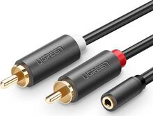 Ugreen AV102 10512 kaabel 3.5 mm mini jack (male) / 2RCA (male) 3m - hall